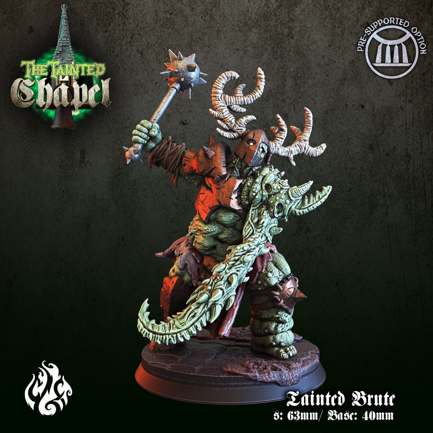 Tainted Brute Tabletop Miniature | The Tainted Chapel Collection | Crippled God Foundry