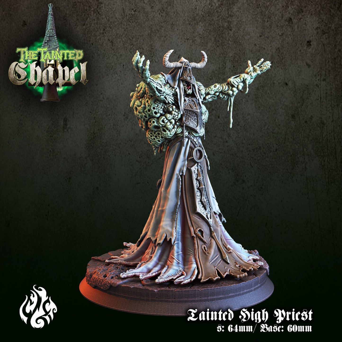 Tainted High Priest Tabletop Miniature | The Tainted Chapel Collection | Crippled God Foundry