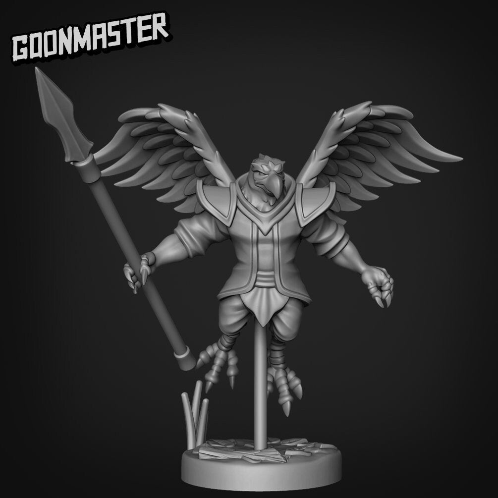 Eagle Spearman Resin Miniature Set | Murder Birds | Goon Master Games