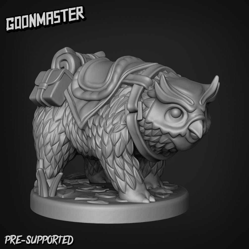 Assassin Crow on Owlbear Mount Resin Miniature Set | Murder Birds | Goon Master Games