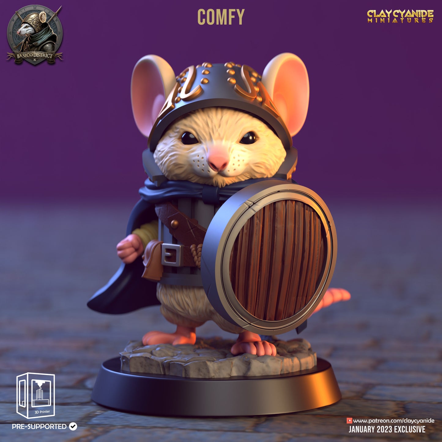 Mini Mice Mouse Knights Resin Miniature Set | Baseco District Series RPG Tabletop | Clay Cyanide Miniatures