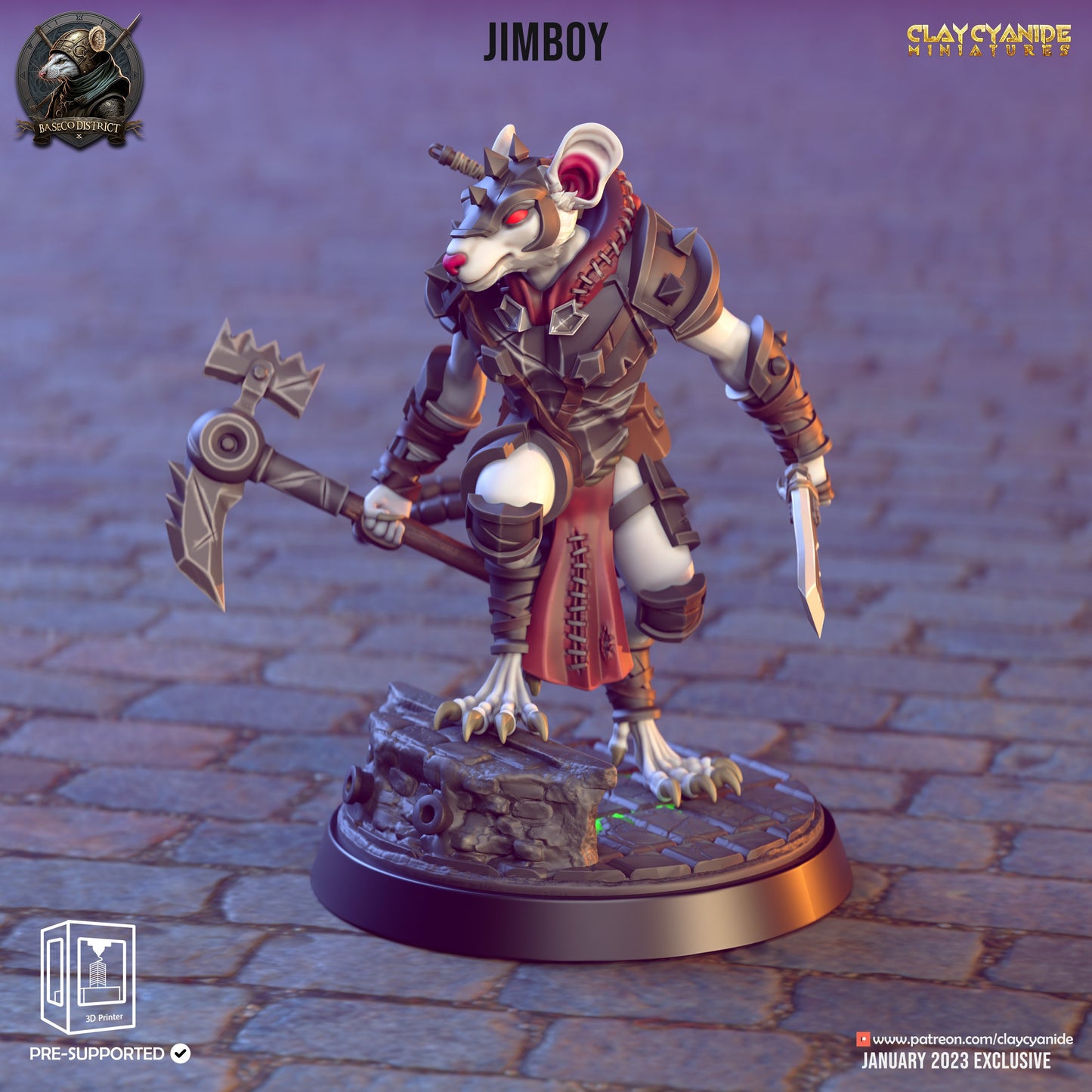 Rat Knights Resin Miniature Set | Baseco District Series RPG Tabletop | Clay Cyanide Miniatures