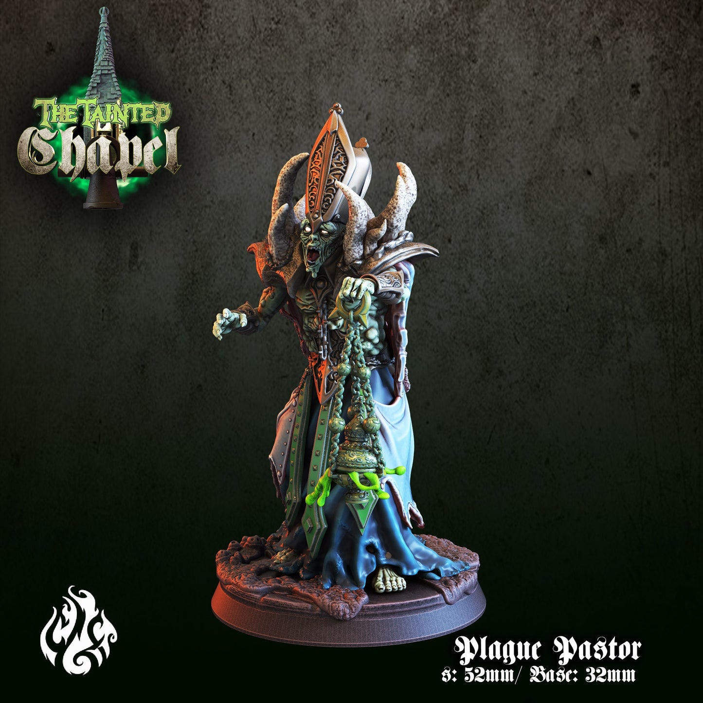 Plague Pastor Tabletop Miniature | The Tainted Chapel Collection | Crippled God Foundry