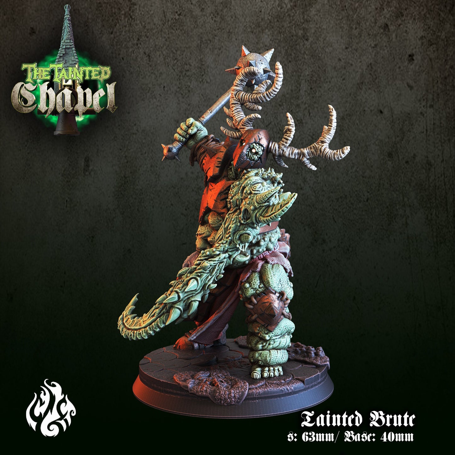 Tainted Brute Tabletop Miniature | The Tainted Chapel Collection | Crippled God Foundry