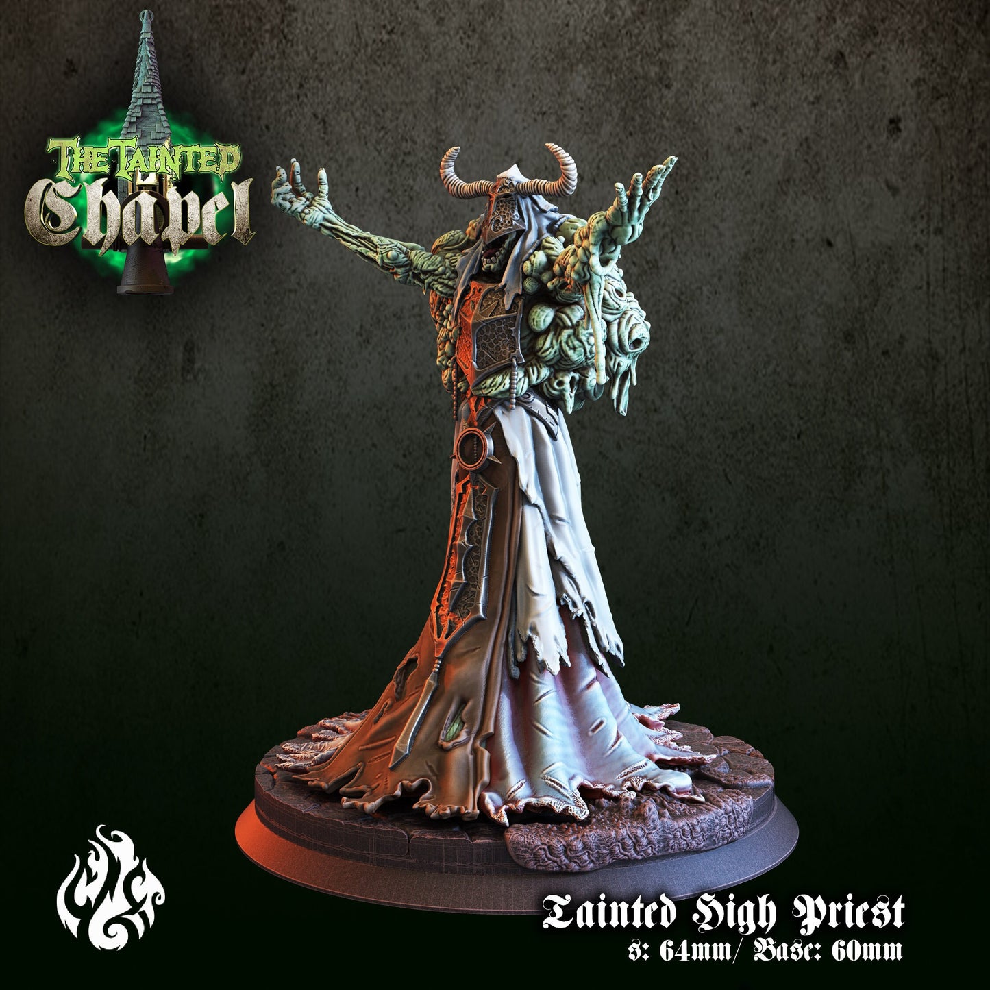 Tainted High Priest Tabletop Miniature | The Tainted Chapel Collection | Crippled God Foundry