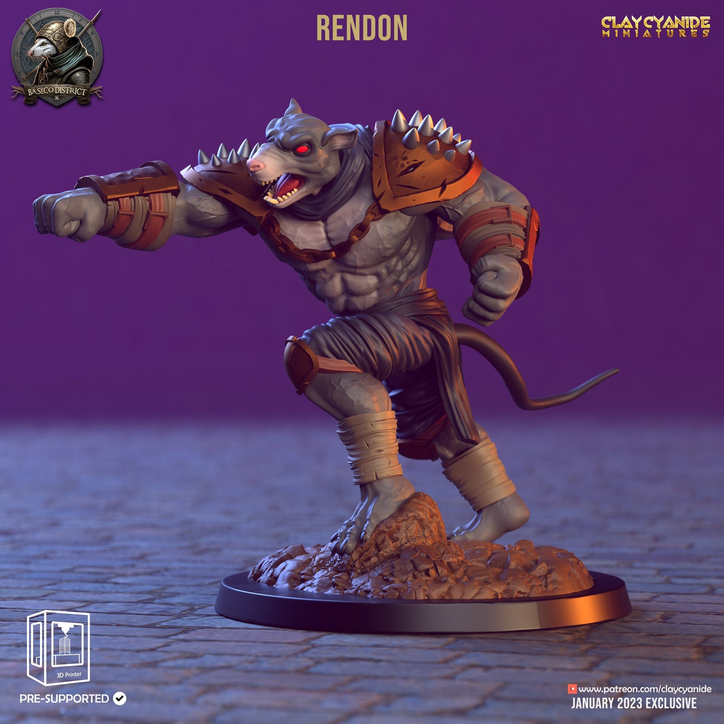 Rat Brutes Resin Miniature Set | Baseco District Series RPG Tabletop | Clay Cyanide Miniatures