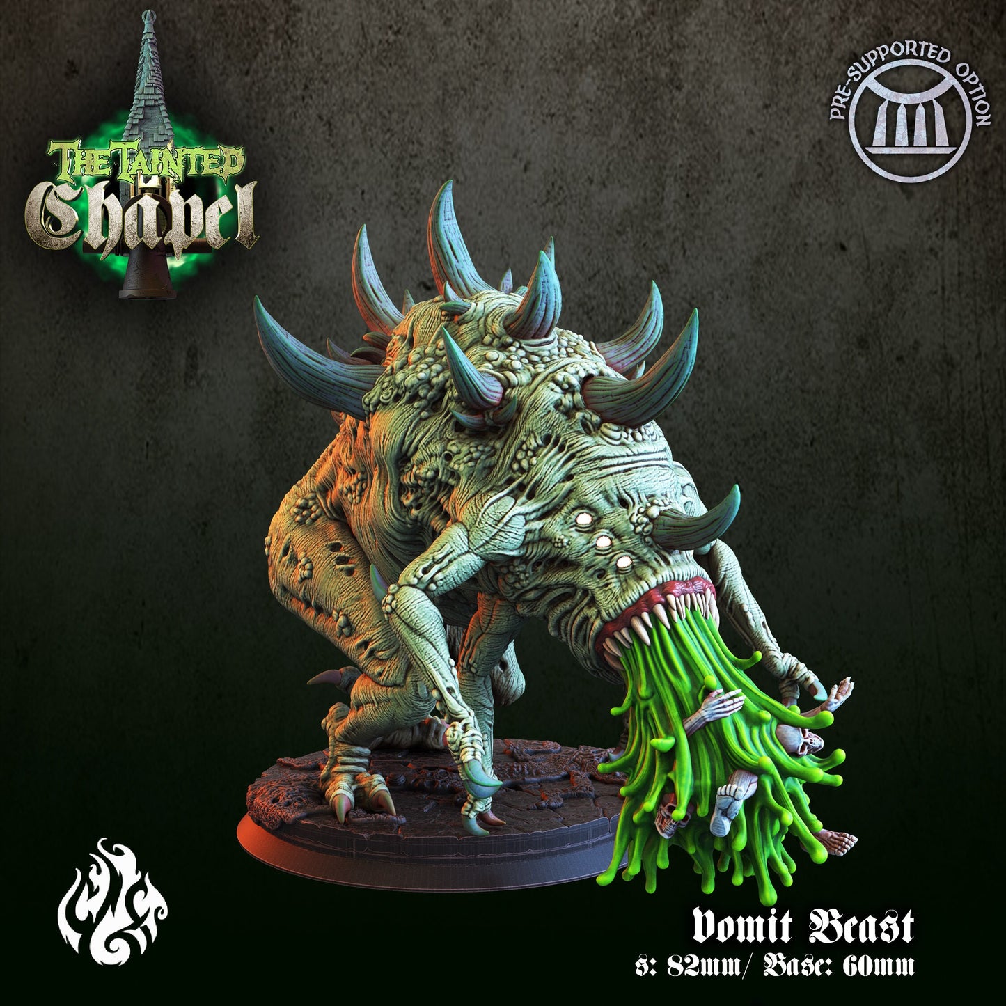 Vomit Beast Tabletop Miniature | The Tainted Chapel Collection | Crippled God Foundry