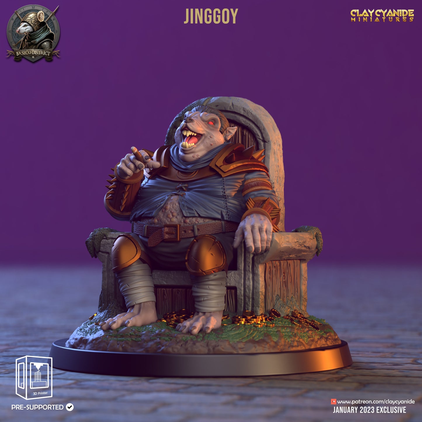 Rat Folk Underworld Boss Resin Miniature Set | Baseco District Series RPG Tabletop | Clay Cyanide Miniatures