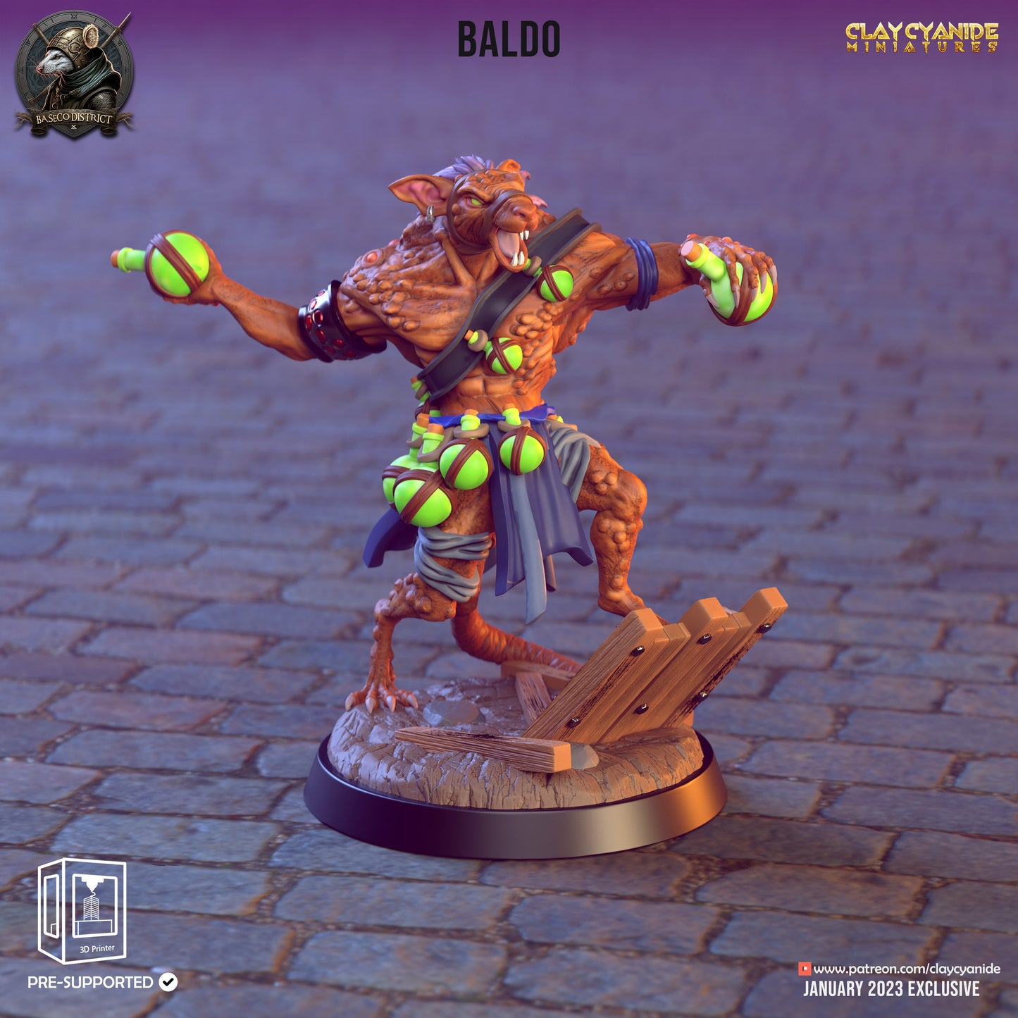 Ratfolk Revolutionaries Resin Miniature Set| Baseco District Series RPG Tabletop | Clay Cyanide Miniatures