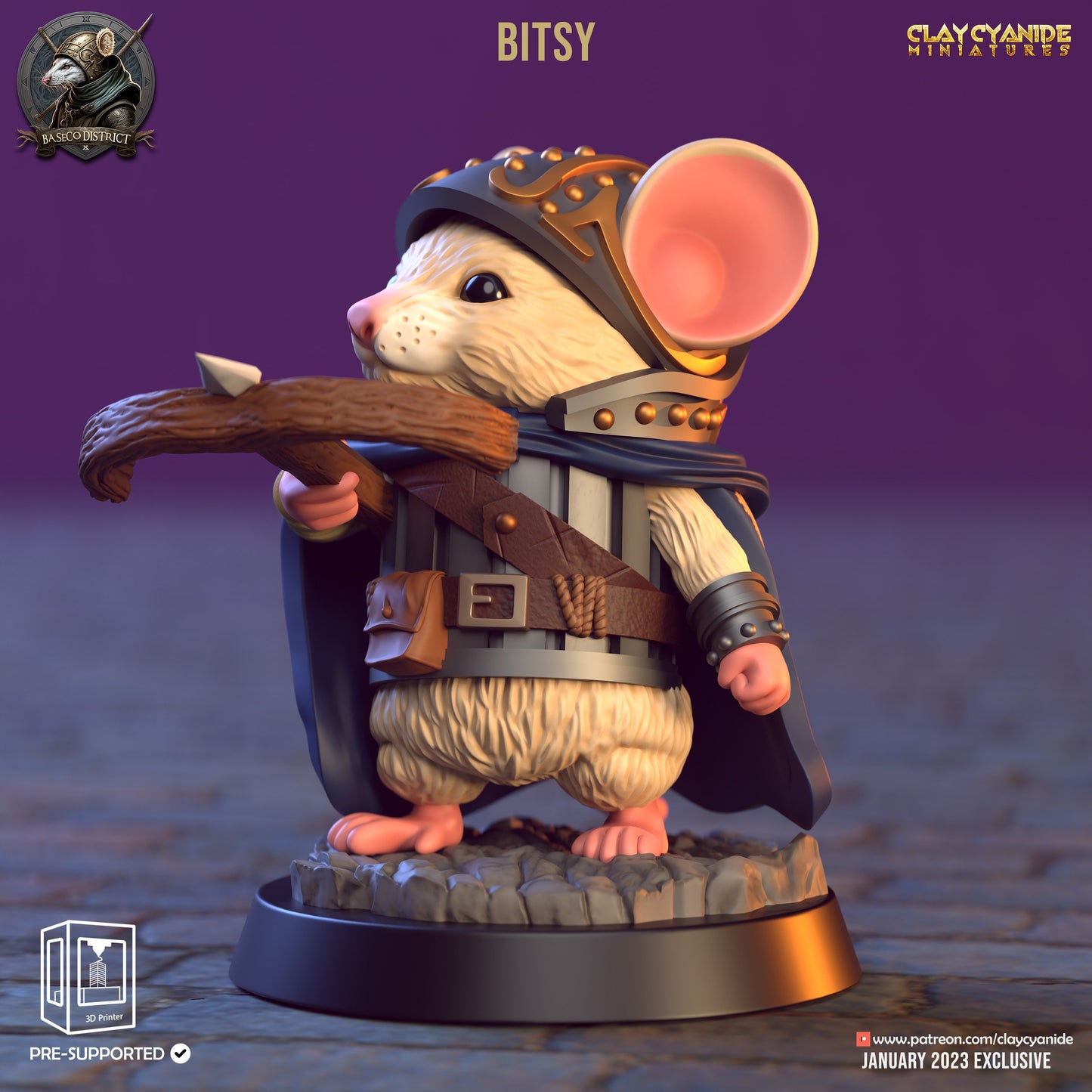 Mini Mice Mouse Knights Resin Miniature Set | Baseco District Series RPG Tabletop | Clay Cyanide Miniatures