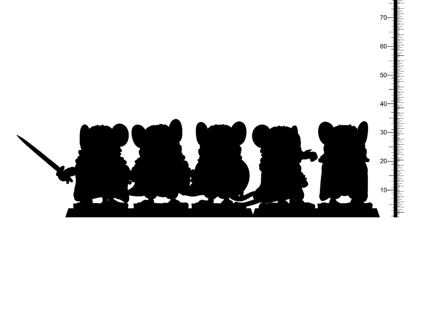 Mini Mice Mouse Knights Resin Miniature Set | Baseco District Series RPG Tabletop | Clay Cyanide Miniatures