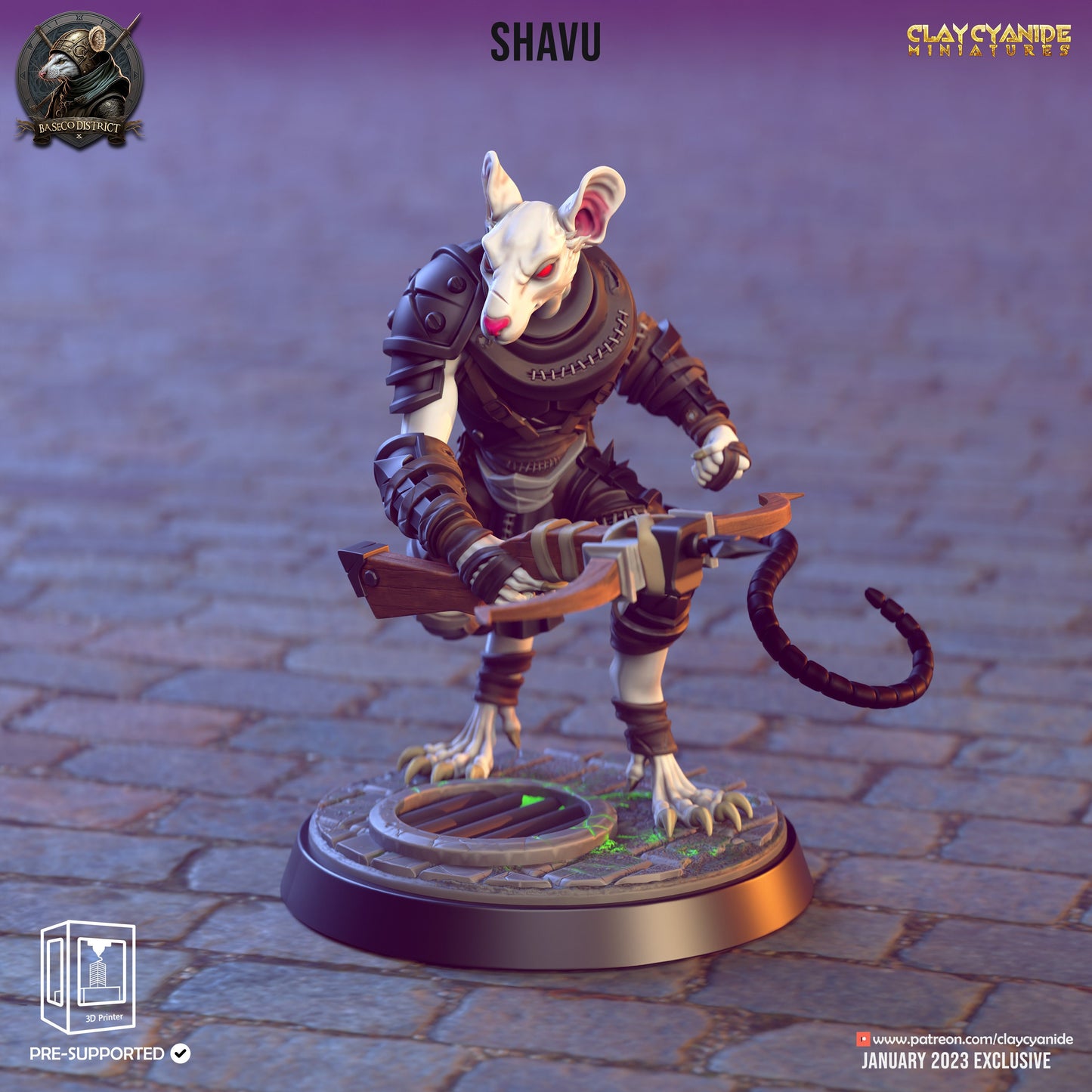 Rat Knights Resin Miniature Set | Baseco District Series RPG Tabletop | Clay Cyanide Miniatures