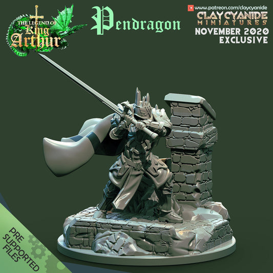 Uther Pendragon Resin Miniature | Arthurian Legends Series RPG Tabletop | Clay Cyanide Miniatures