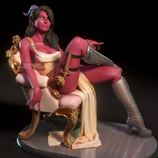 Orianna Sexy Tiefling Pin Up Statue & Miniature | Torrida Minis