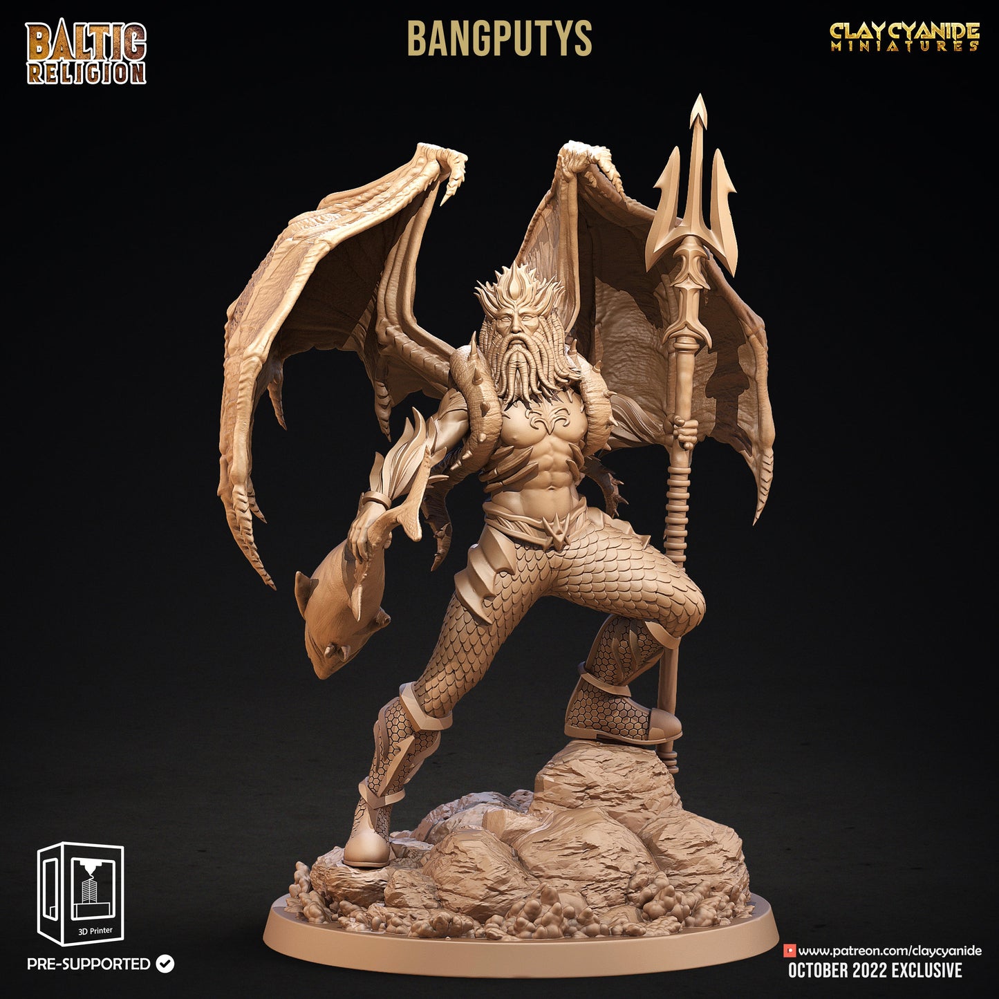 Bangputys Storm God Resin Miniature | Baltic Religion Series RPG Tabletop | Clay Cyanide Miniatures