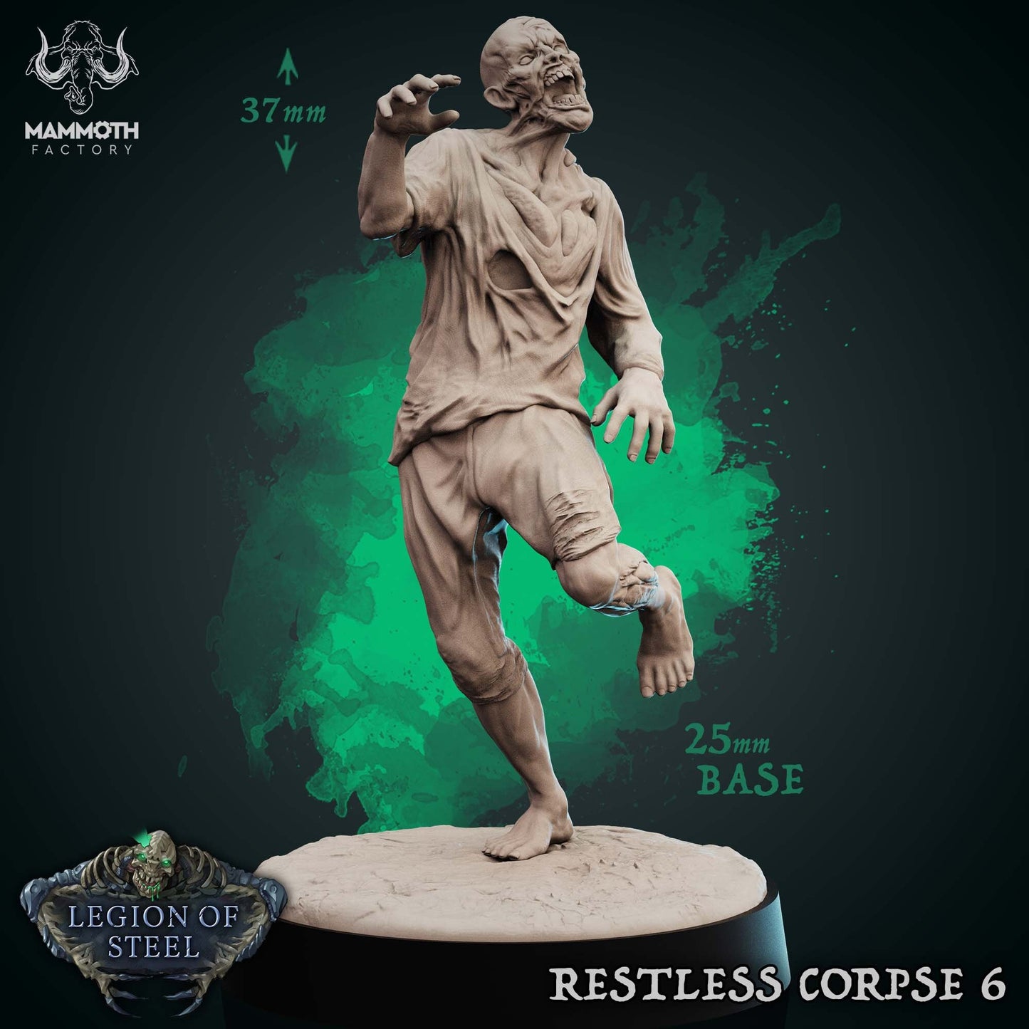 Restless Corpses Tabletop Miniature Set | Legion of Steel Collection | Mammoth Factory