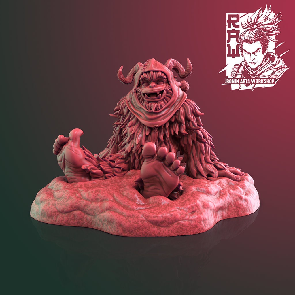 Christmas Snow Yeti Resin Tabletop Miniature Set | Ronin Arts Workshop RAW