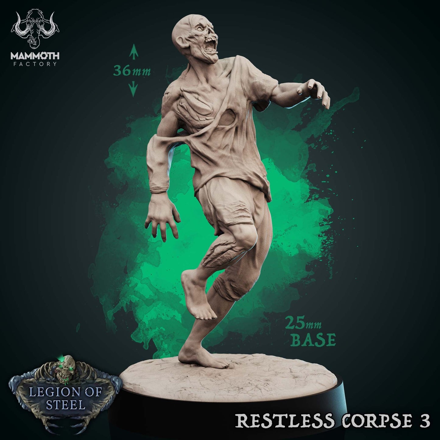 Restless Corpses Tabletop Miniature Set | Legion of Steel Collection | Mammoth Factory