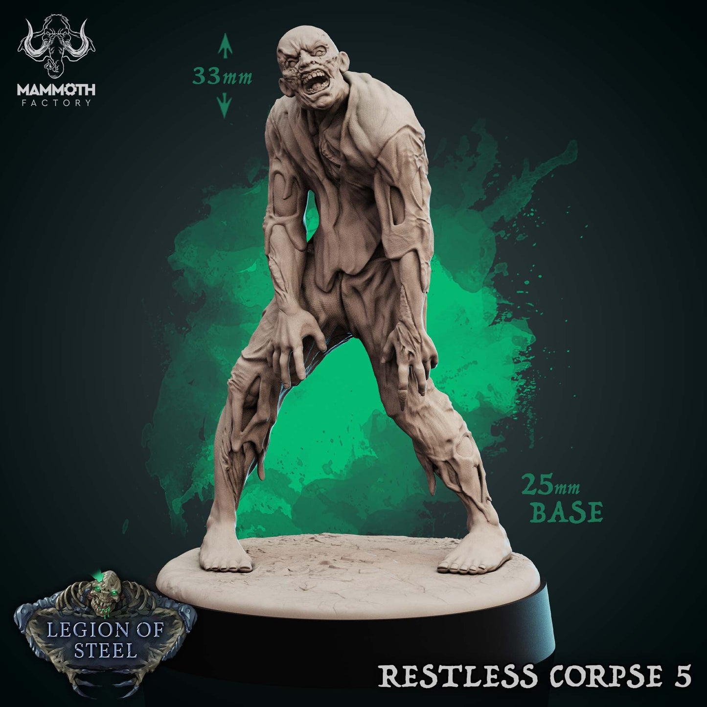 Restless Corpses Tabletop Miniature Set | Legion of Steel Collection | Mammoth Factory