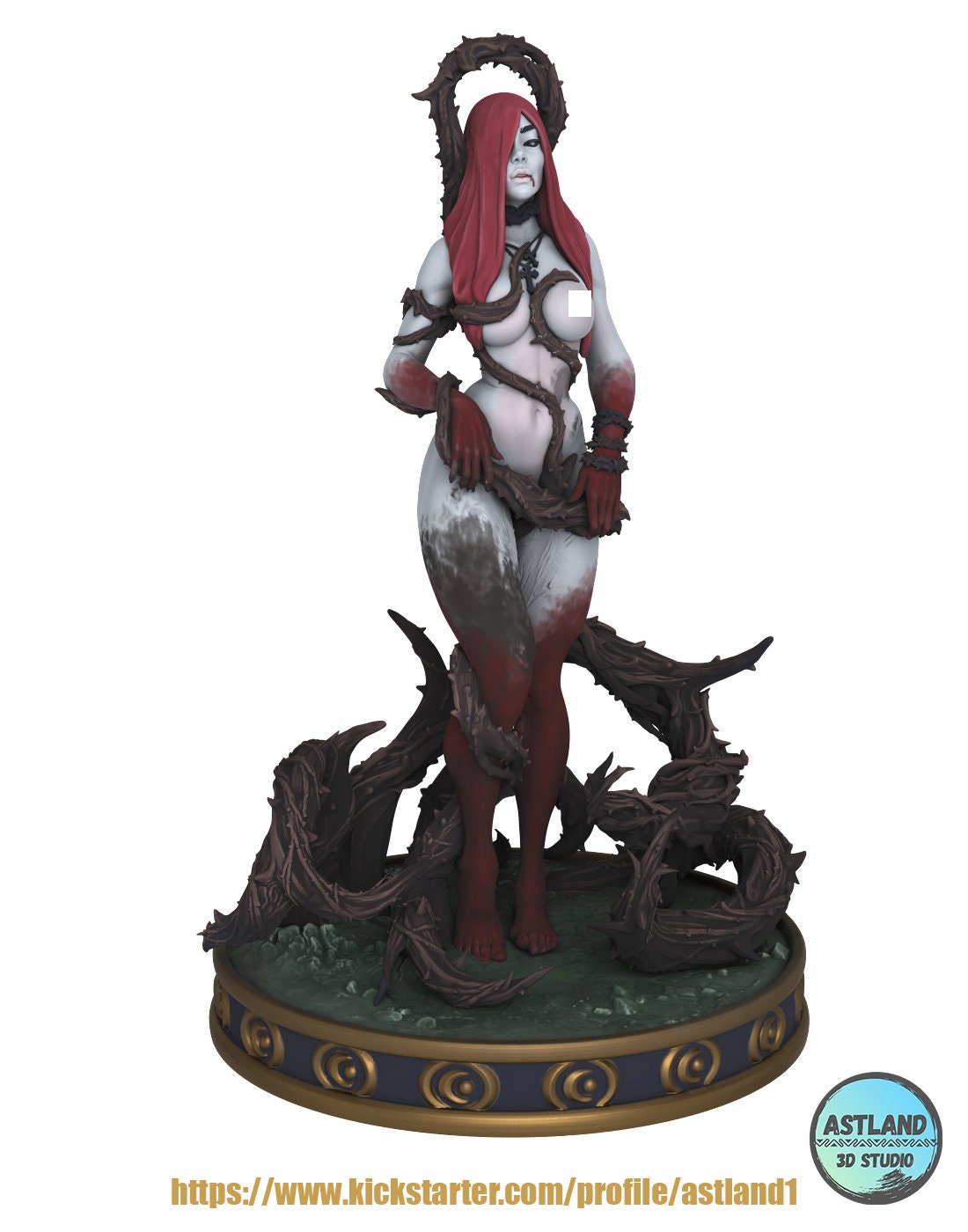 Witch of the Demonic Thorn Pin Up Statue & Variants | Astland 3D Studio