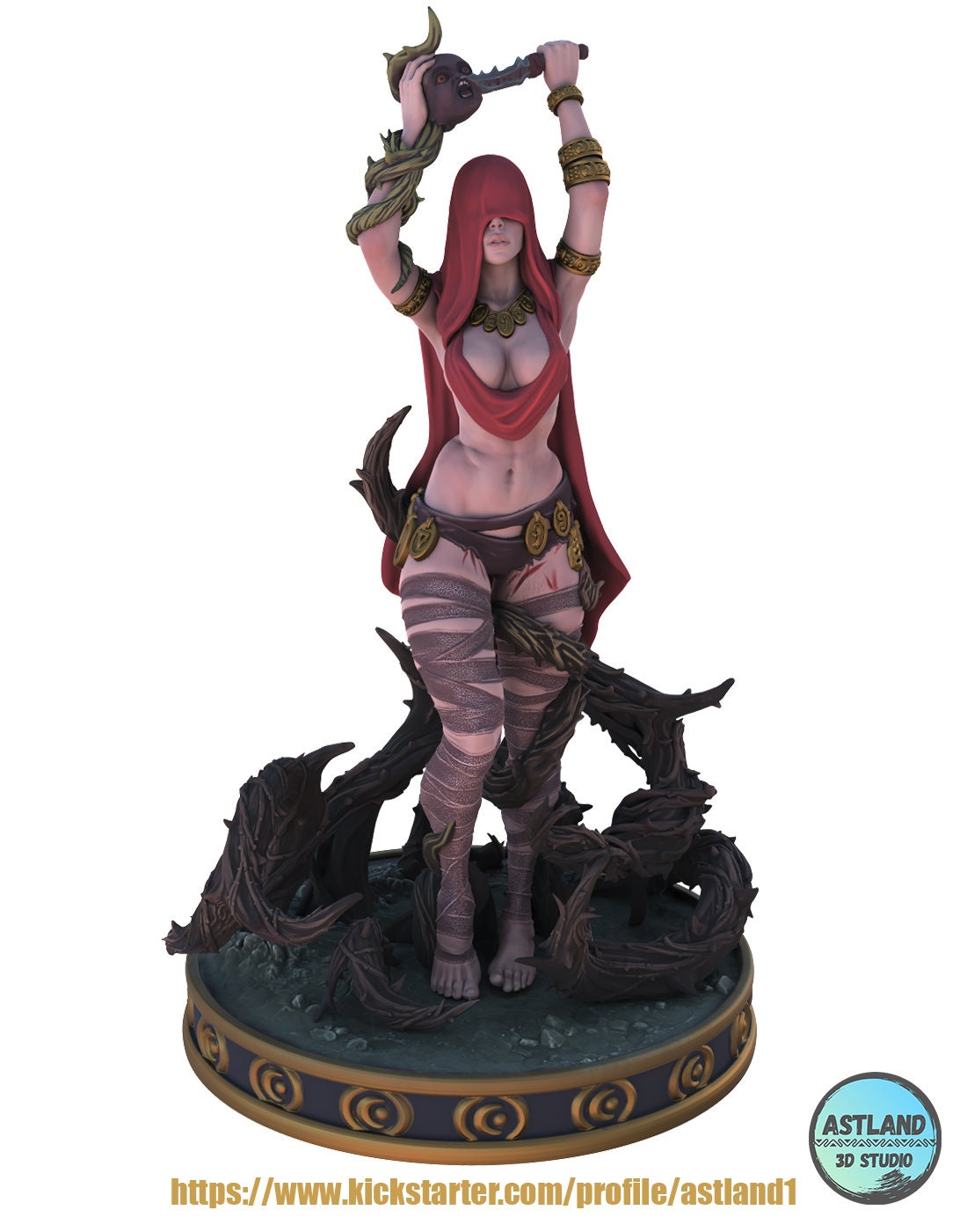 Witch of the Demonic Thorn Pin Up Statue & Variants | Astland 3D Studio