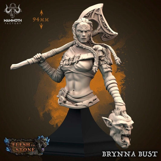 Brynna Head-Taker Bust | Flesh to Stone Collection | Mammoth Factory