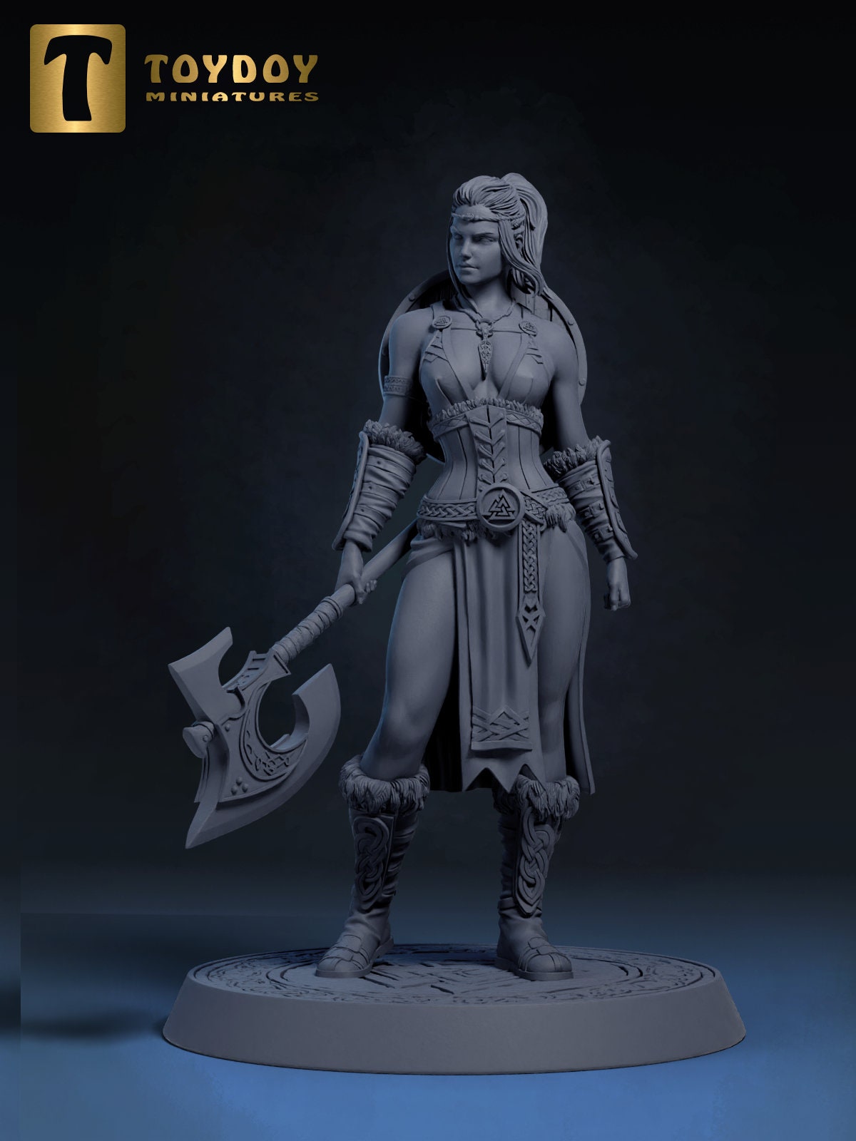 Thyra the Northwoman Female Viking Tabletop RPG Miniature | Toydoy Miniatures