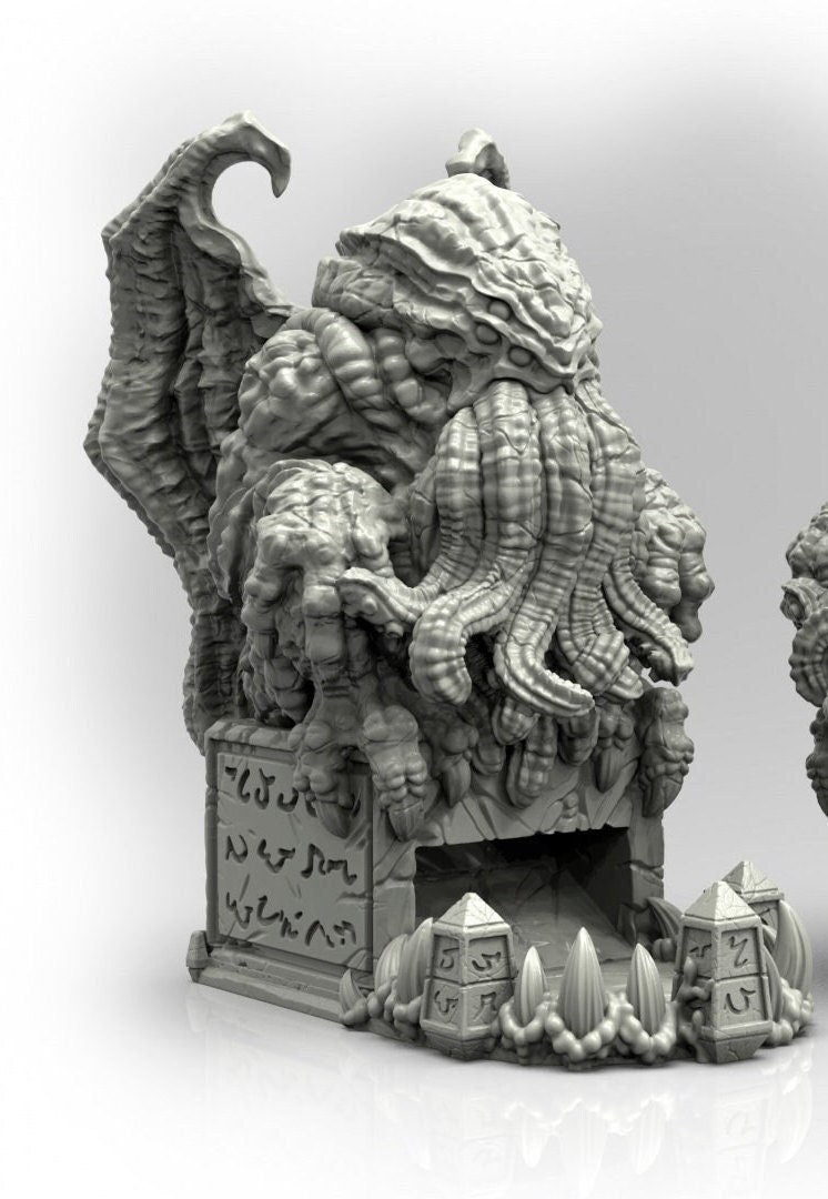 Cthulhu Dice Tower | In The Mouth of Fear Series RPG Miniatures Tabletop | Adaevy Creations