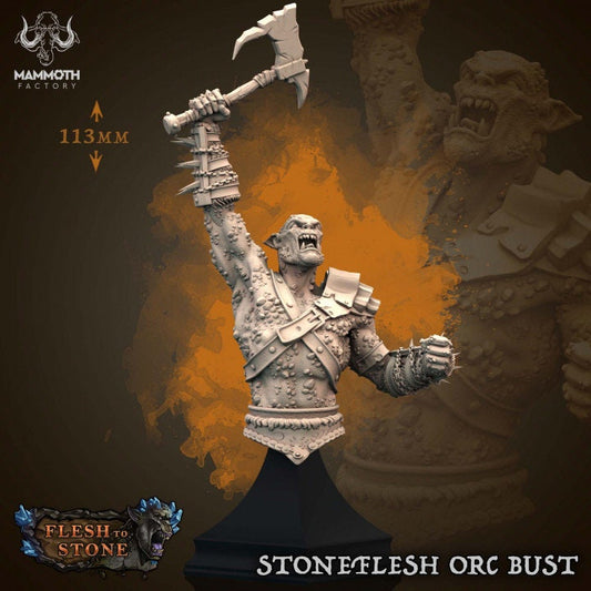 Stoneflesh Orc Bust | Flesh to Stone Collection | Mammoth Factory