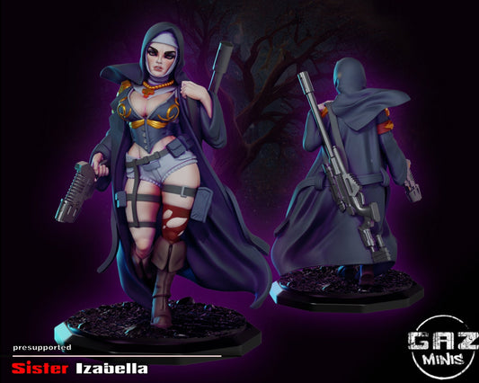 Sister Izabella Assassin Nun Tabletop Miniature | Law of the Lawless | Gaz Miniatures