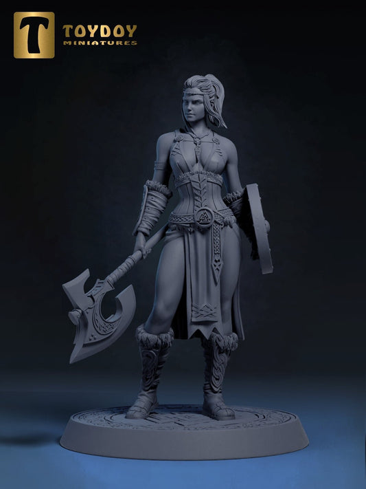 Thyra the Northwoman Female Viking Tabletop RPG Miniature | Toydoy Miniatures