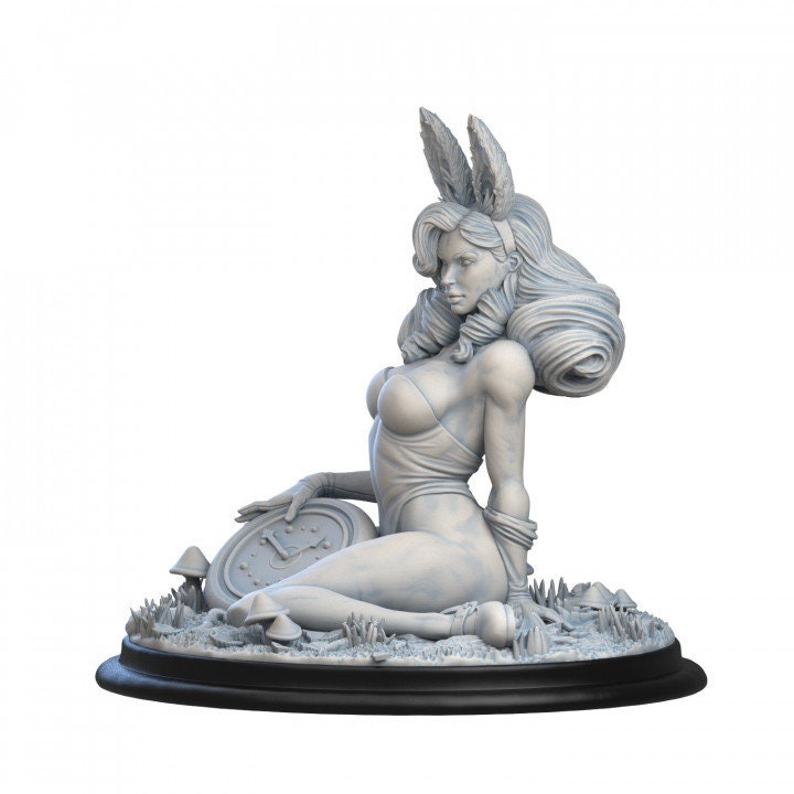 White Rabbit Pin Up Statue & Miniature | Alice in Creepyland | Siryll Art