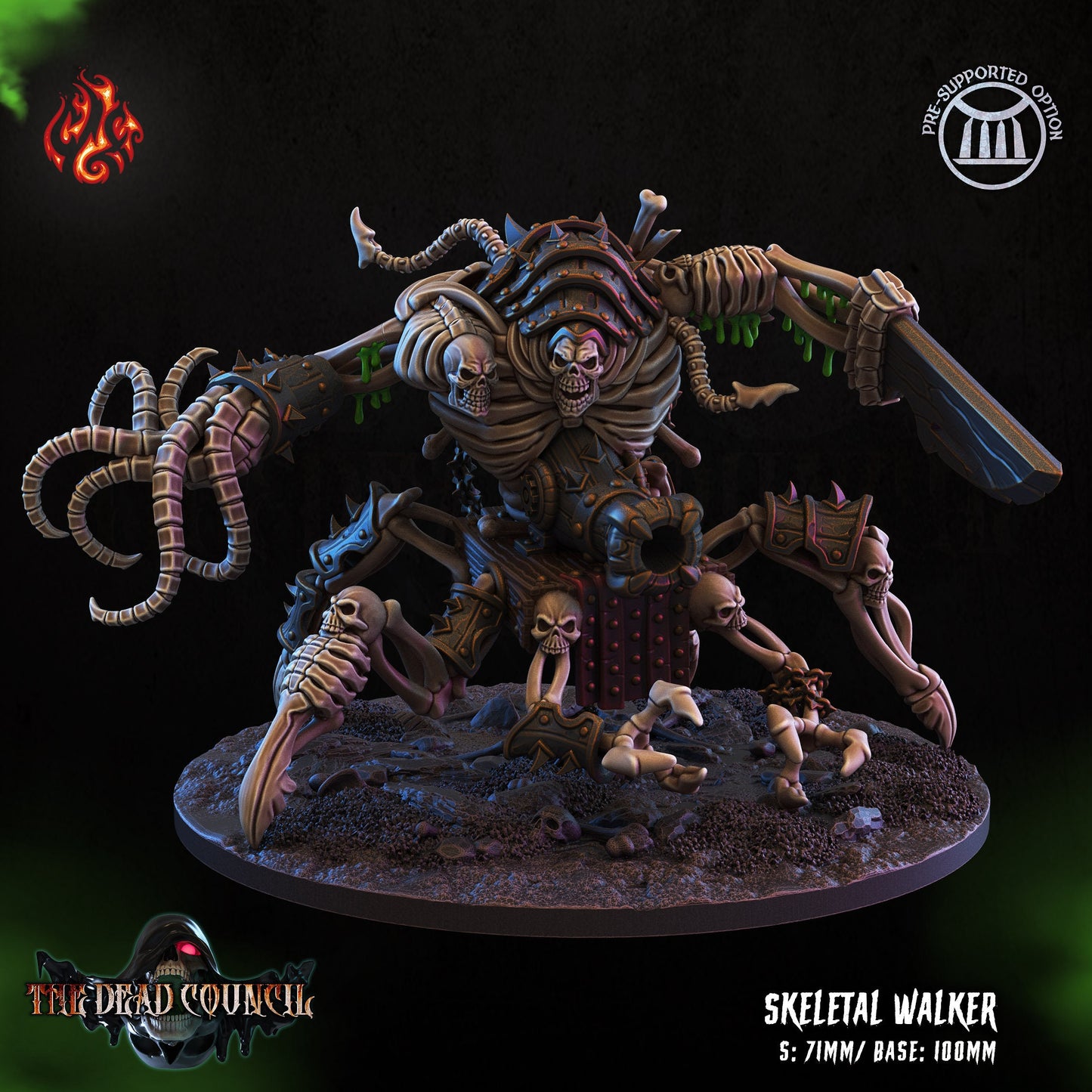 Skeletal Walker Tabletop RPG Miniature | The Dead Council Collection | Crippled God Foundry