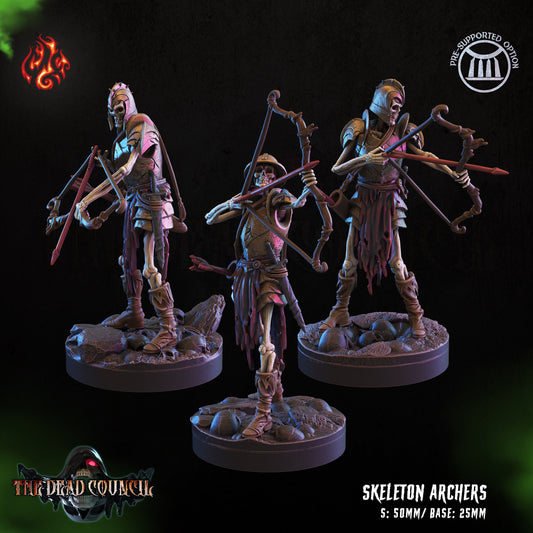 Skeleton Archers Tabletop RPG Miniature Set | The Dead Council Collection | Crippled God Foundry