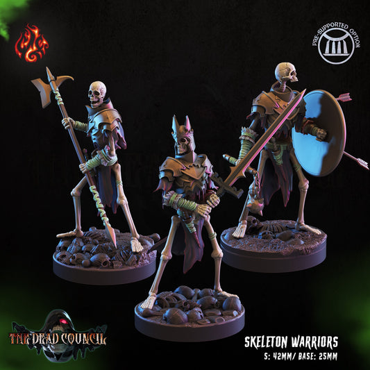 Skeleton Warriors Tabletop RPG Miniature Set | The Dead Council Collection | Crippled God Foundry