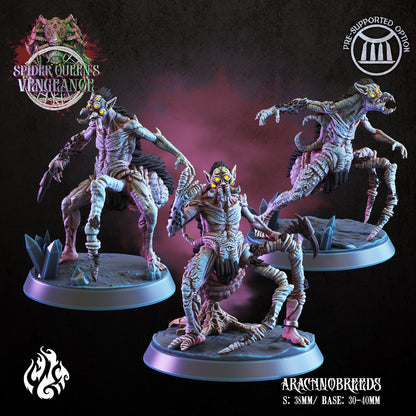 Arachnobreeds Spider Mutants Tabletop RPG Miniature Set | Spider Queen's Vengeance Collection | Crippled God Foundry