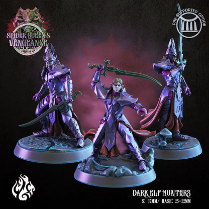 Dark Elf Hunters Tabletop RPG Miniature Set | Spider Queen's Vengeance Collection | Crippled God Foundry