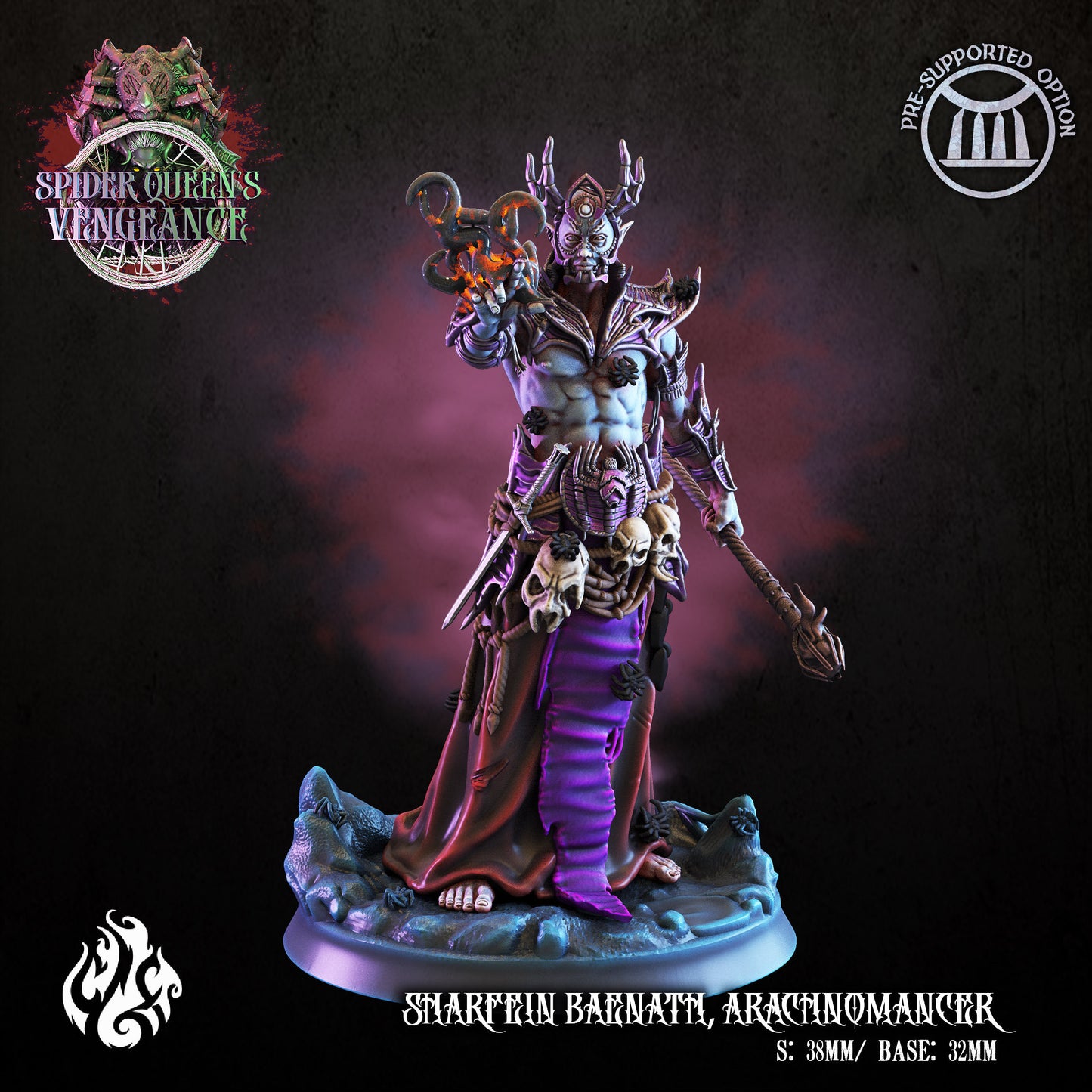 Arachnomancer Tabletop RPG Miniature | Spider Queen's Vengeance Collection | Crippled God Foundry