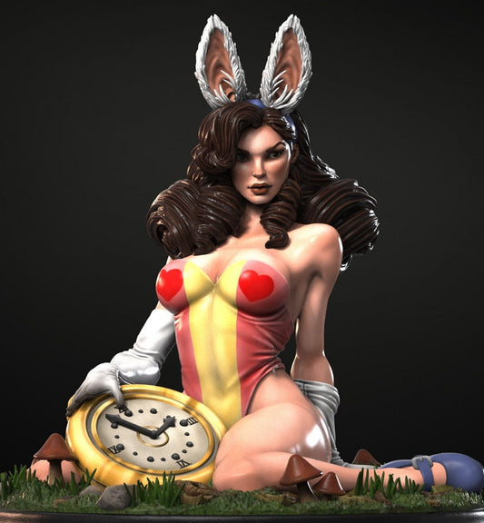 White Rabbit Pin Up Statue & Miniature | Alice in Creepyland | Siryll Art