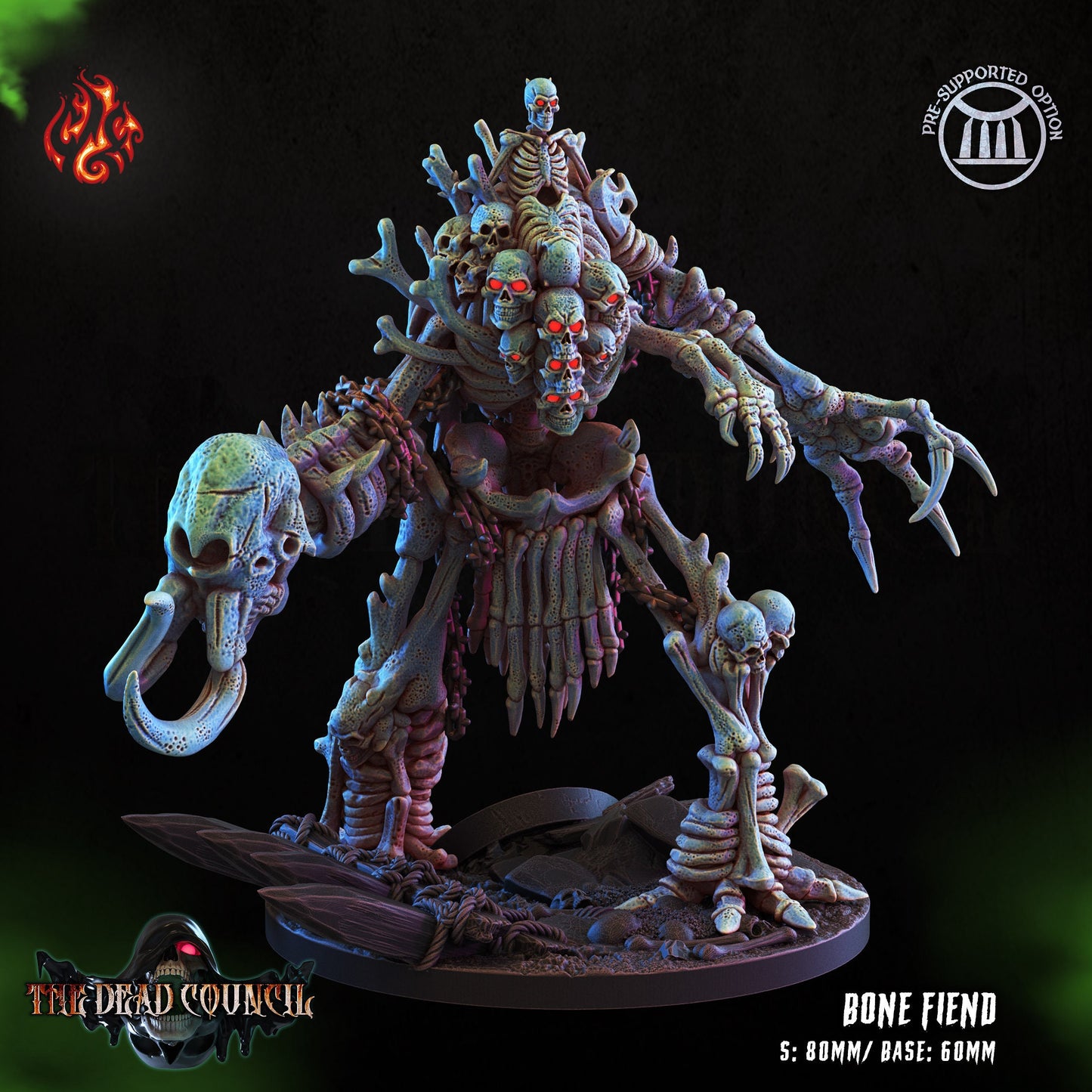 Bone Fiend Golem Tabletop RPG Miniature | The Dead Council Collection | Crippled God Foundry