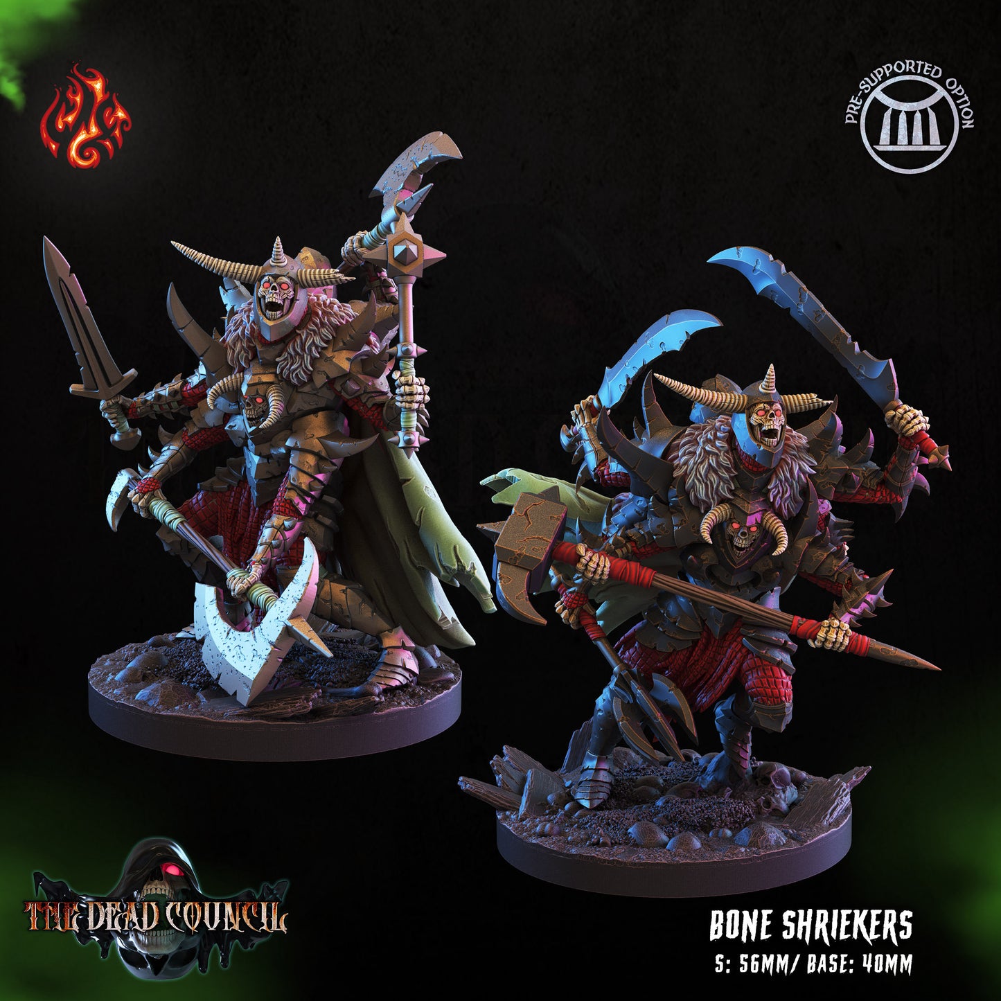 Bone Shriekers Tabletop RPG Miniature Set | The Dead Council Collection | Crippled God Foundry