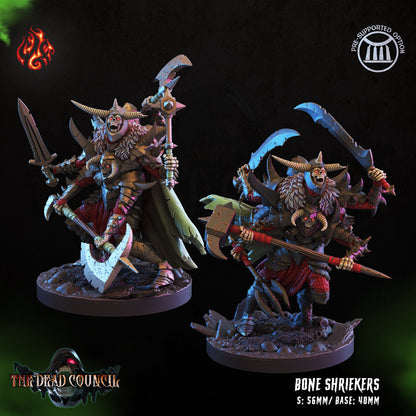 Bone Shriekers Tabletop RPG Miniature Set | The Dead Council Collection | Crippled God Foundry