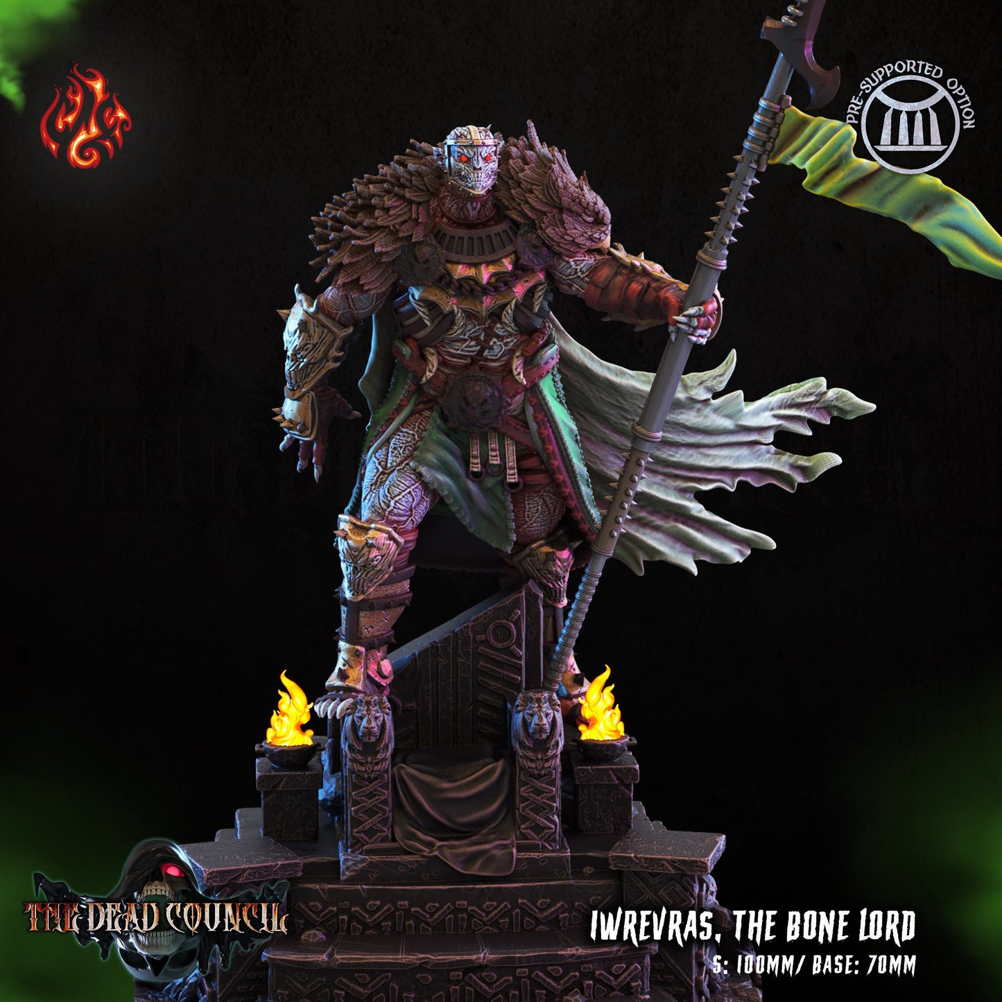 The Bone Lord Tabletop RPG Miniature | The Dead Council Collection | Crippled God Foundry