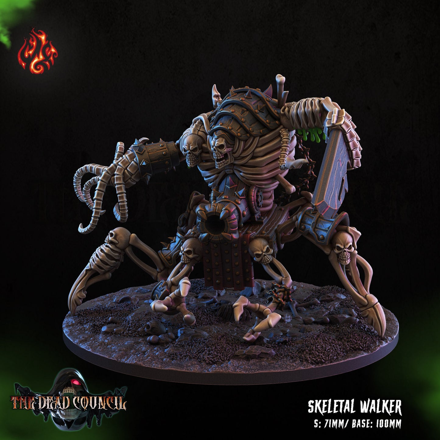 Skeletal Walker Tabletop RPG Miniature | The Dead Council Collection | Crippled God Foundry