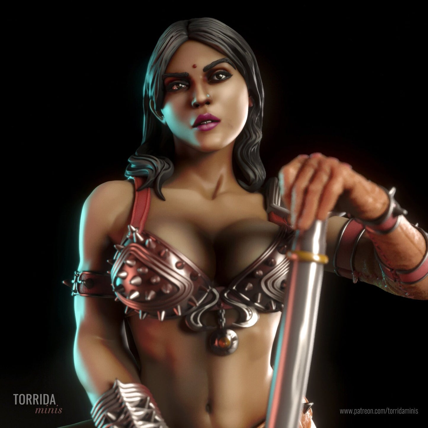 Amyra the Executioner Pin Up Statue & Miniature | Torrida Minis