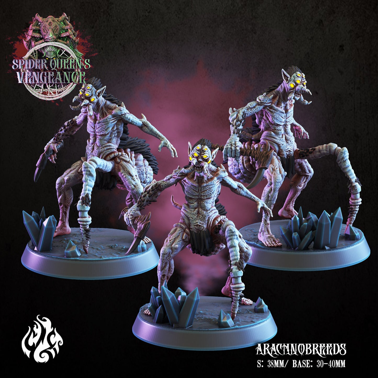 Arachnobreeds Spider Mutants Tabletop RPG Miniature Set | Spider Queen's Vengeance Collection | Crippled God Foundry