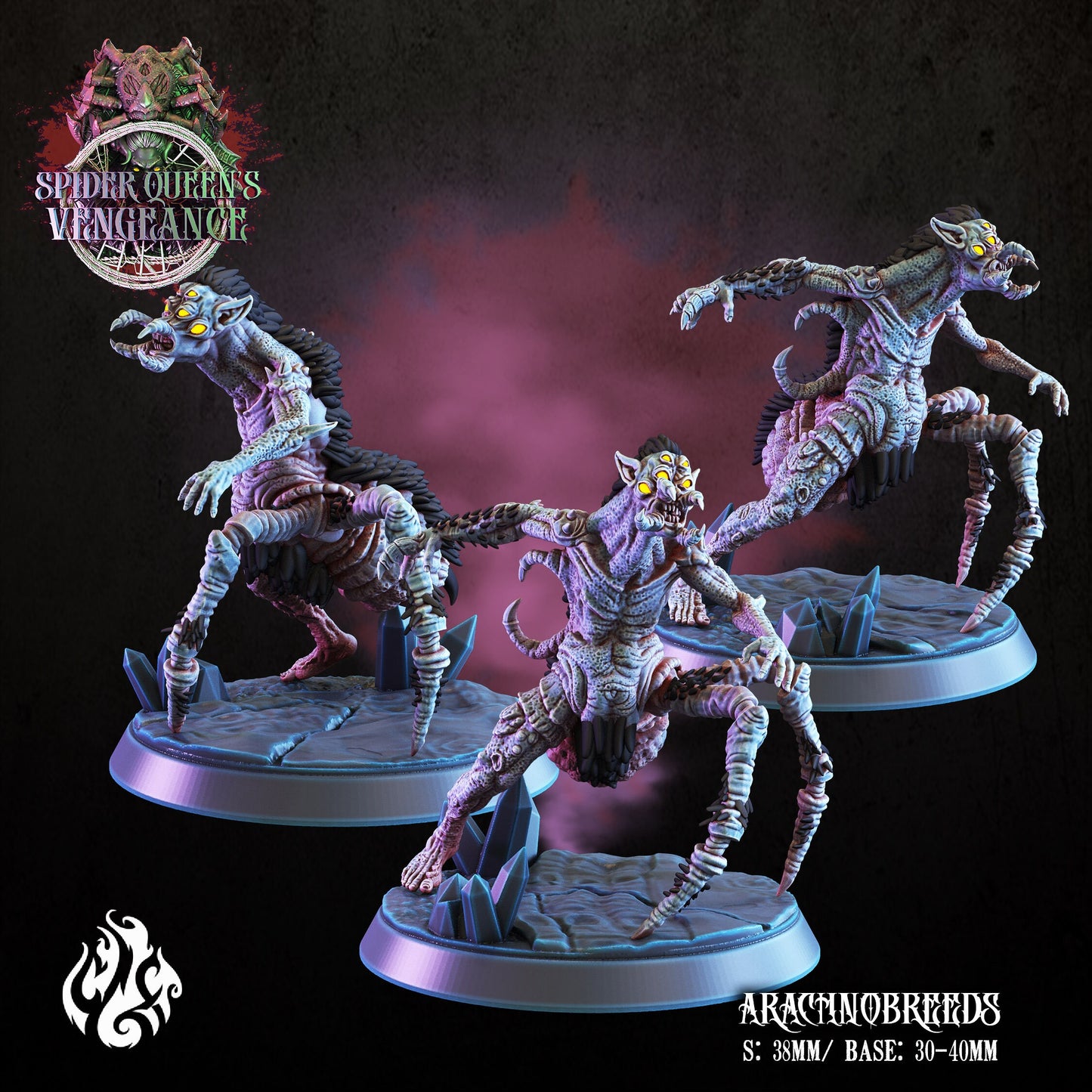 Arachnobreeds Spider Mutants Tabletop RPG Miniature Set | Spider Queen's Vengeance Collection | Crippled God Foundry