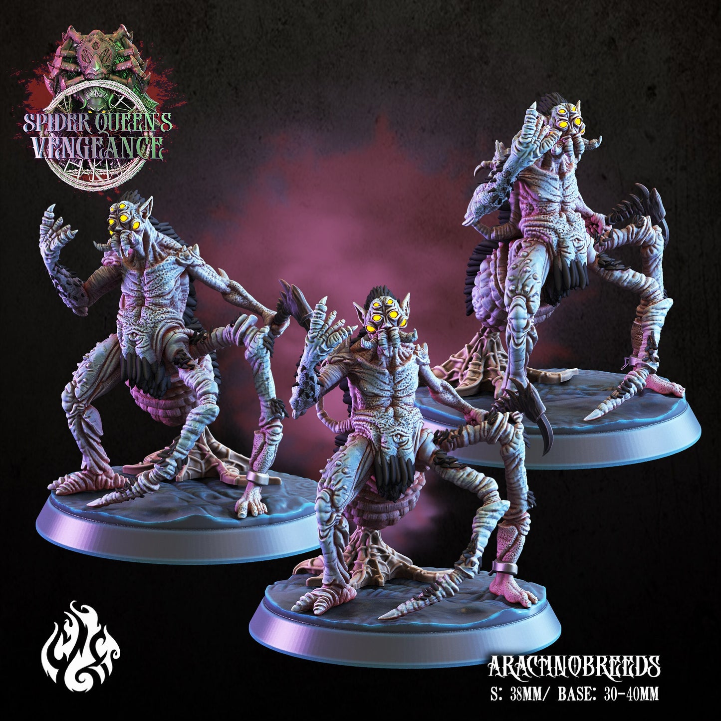 Arachnobreeds Spider Mutants Tabletop RPG Miniature Set | Spider Queen's Vengeance Collection | Crippled God Foundry