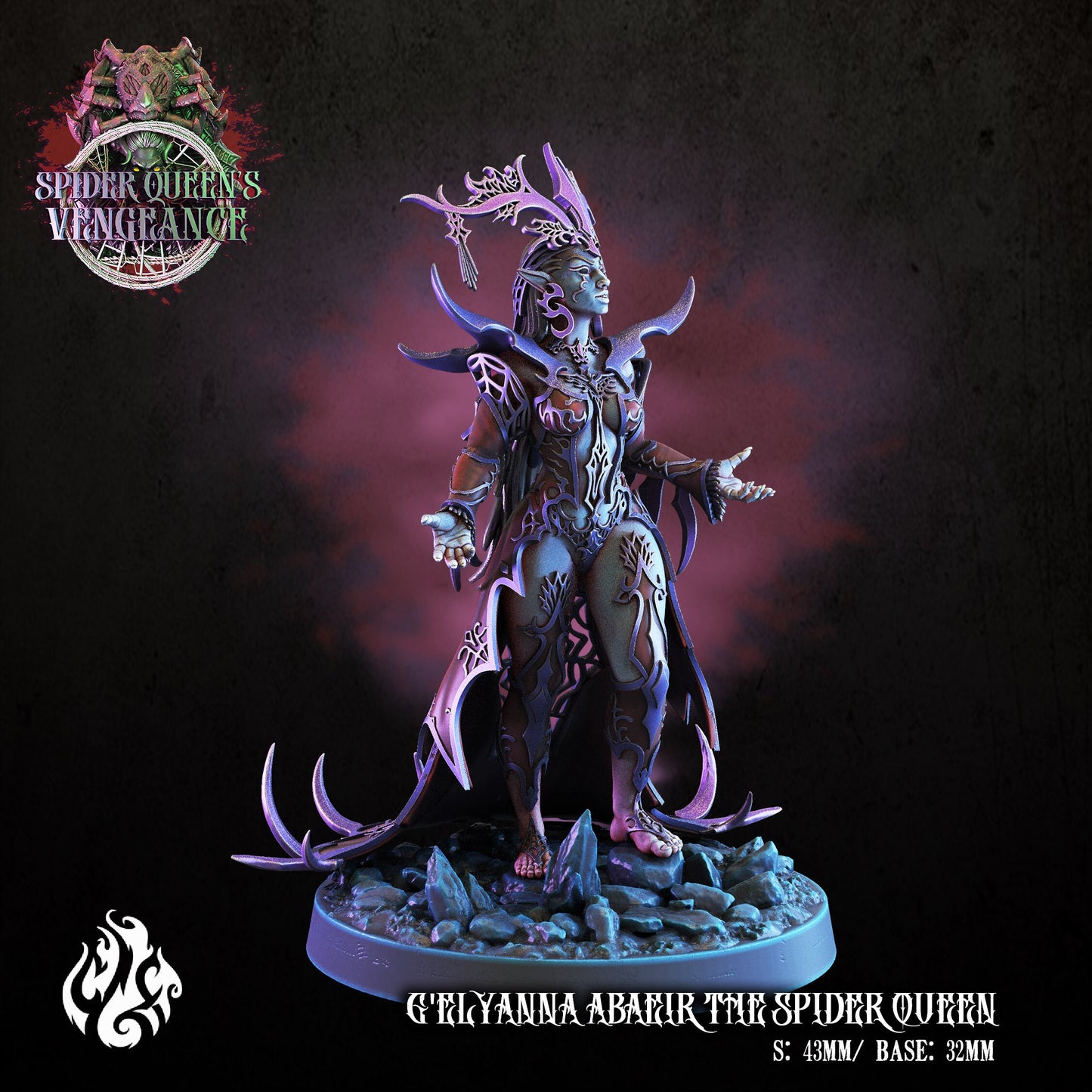 Spider Queen Tabletop RPG Miniature | Spider Queen's Vengeance Collection | Crippled God Foundry