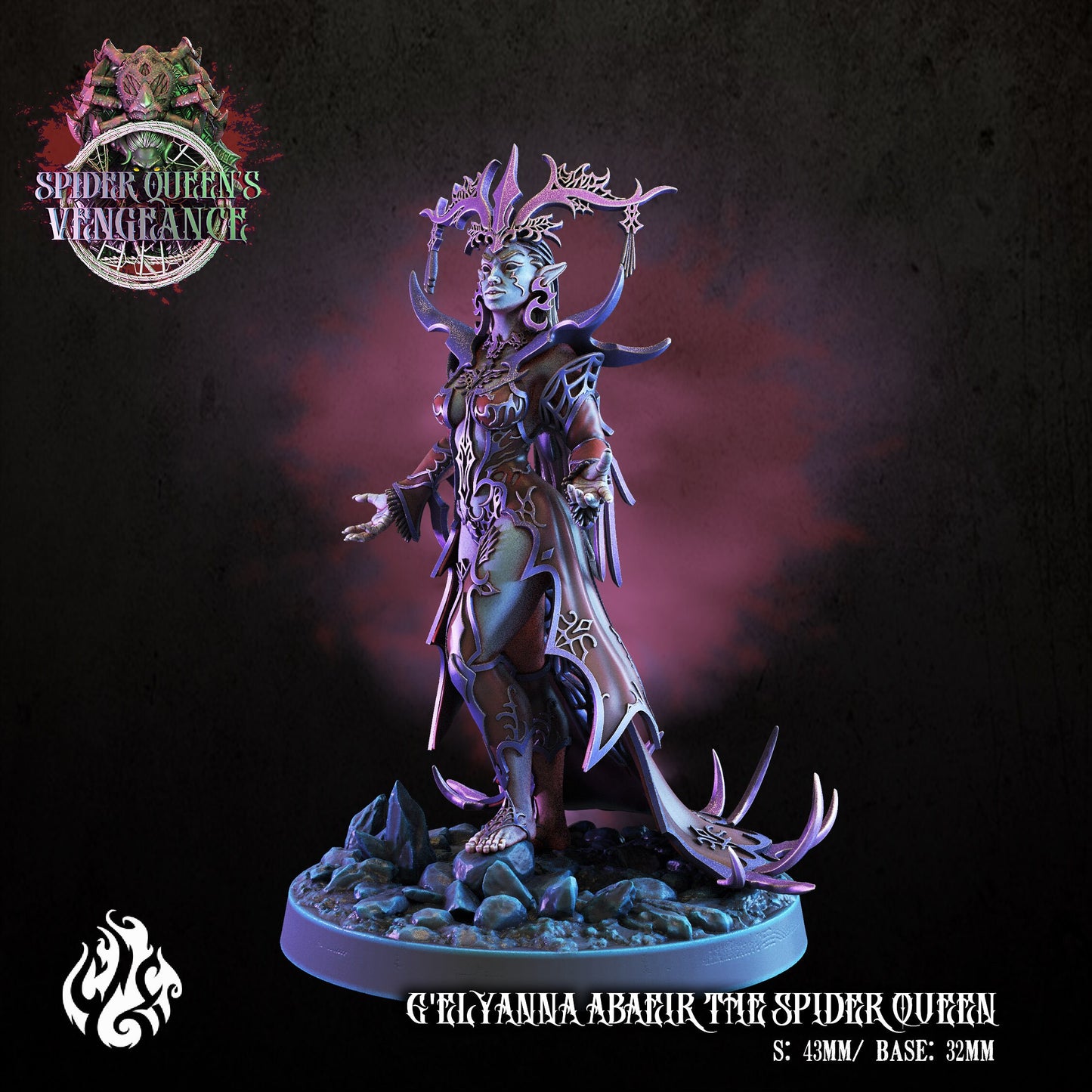 Spider Queen Tabletop RPG Miniature | Spider Queen's Vengeance Collection | Crippled God Foundry